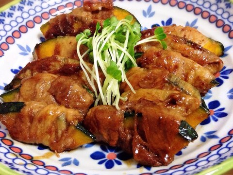 肉巻きかぼちゃ＊